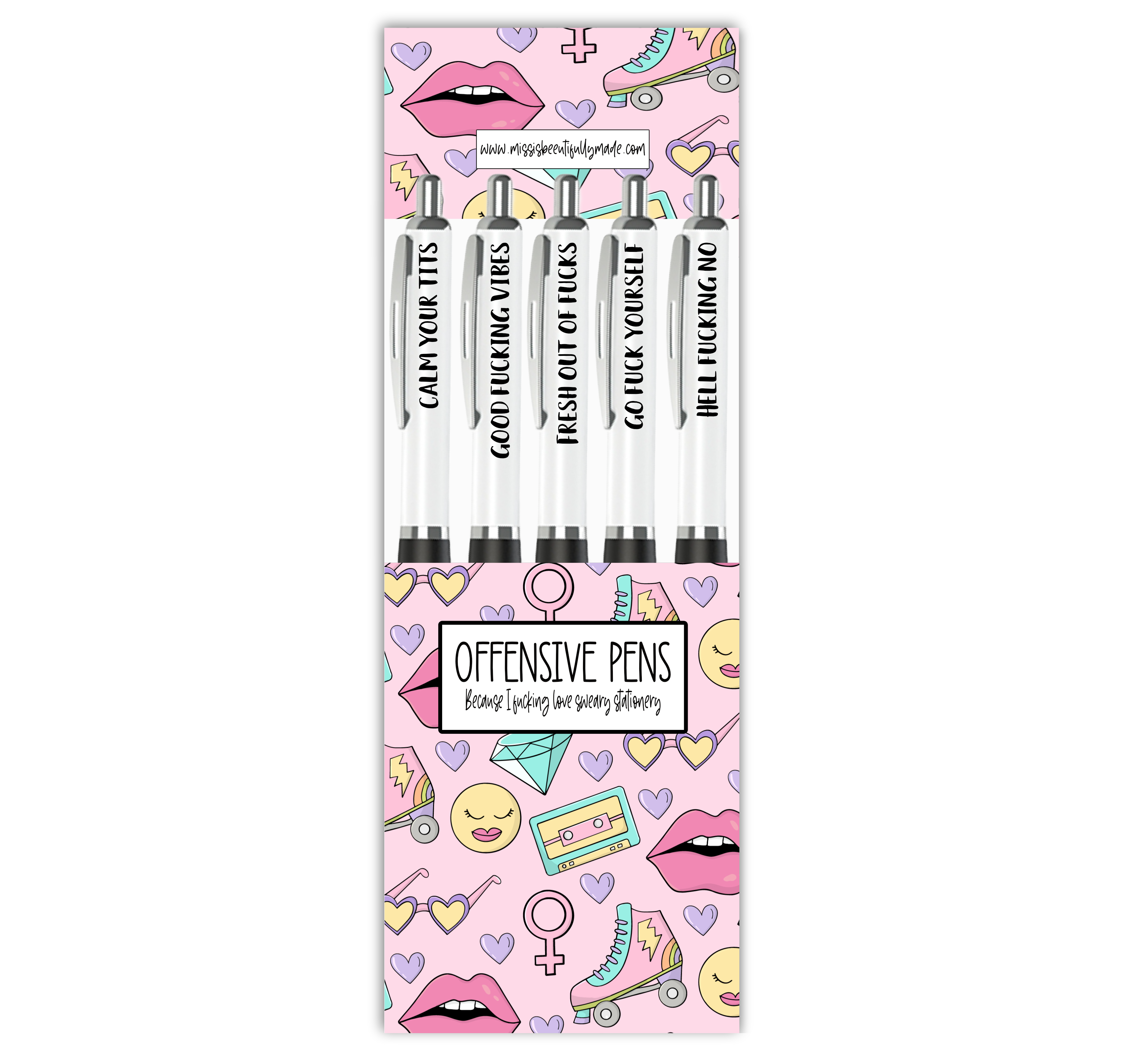 Profanity Pack of 5 Funny Pen Pack , Funny Pens, Banter Pens, Rude