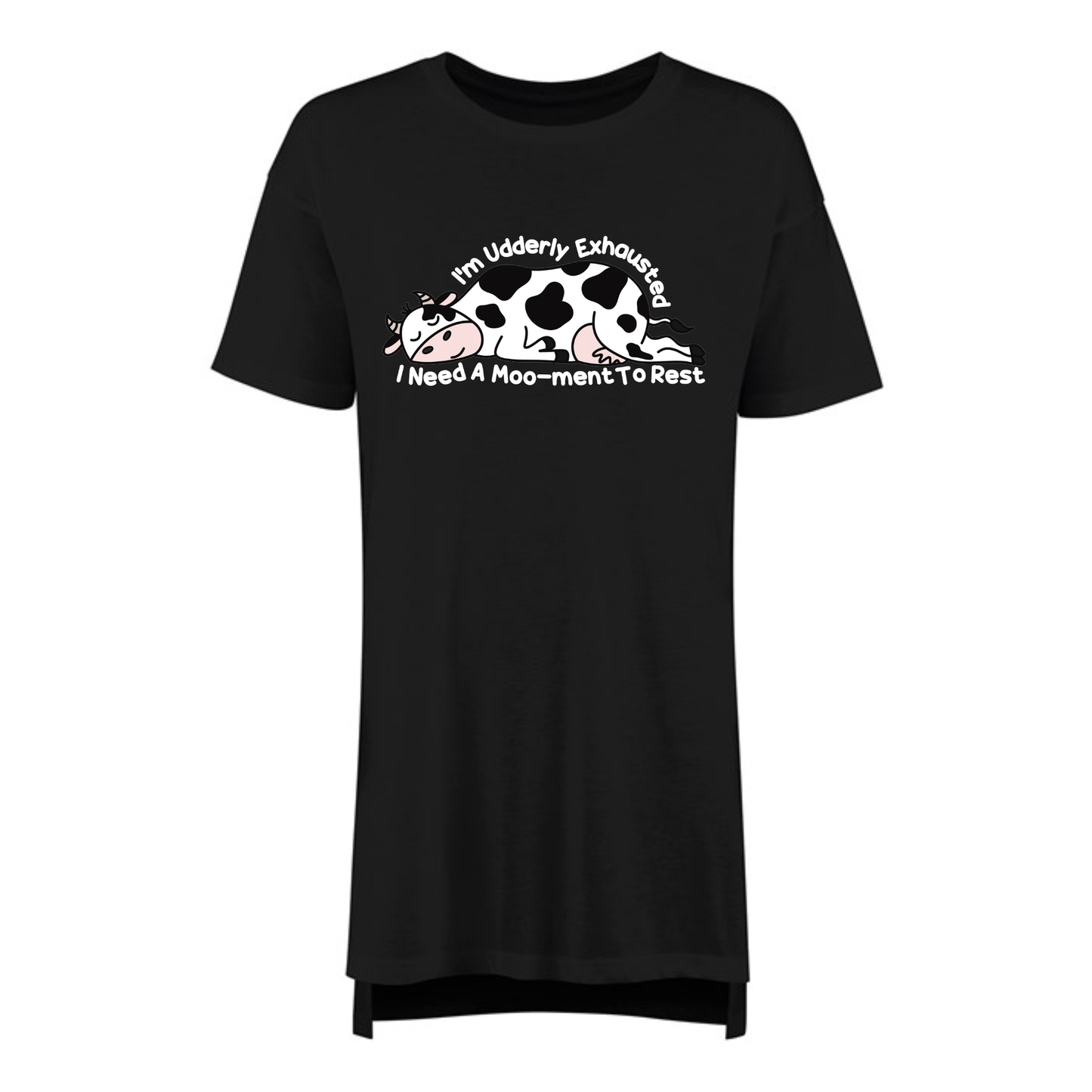 Night Dress Tee - Udderly Exhausted Cow