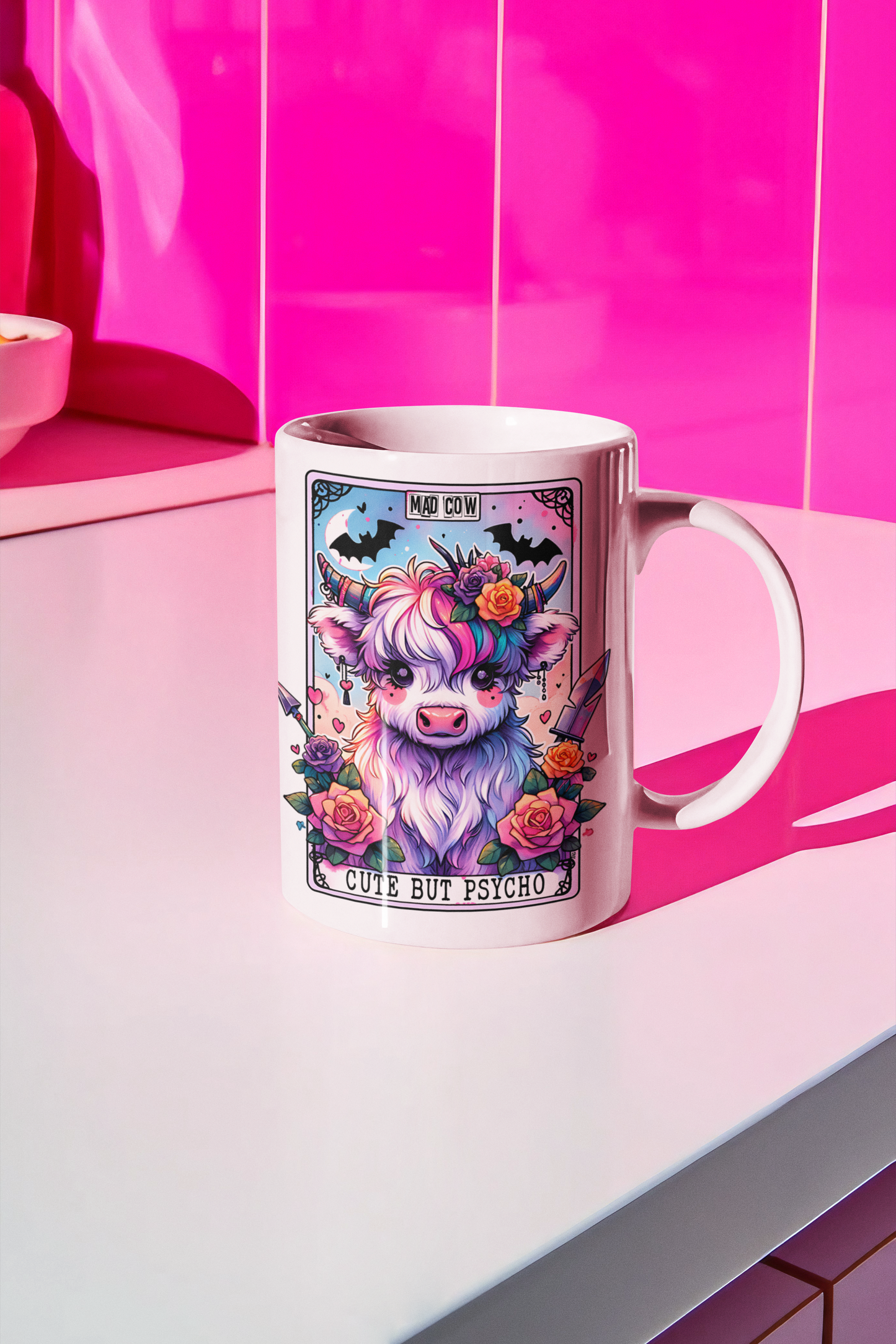 15oz Mug - Cute But Psycho Highland Cow