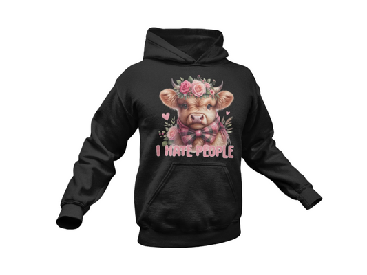 Hoodie- Highland Cow I Hate People