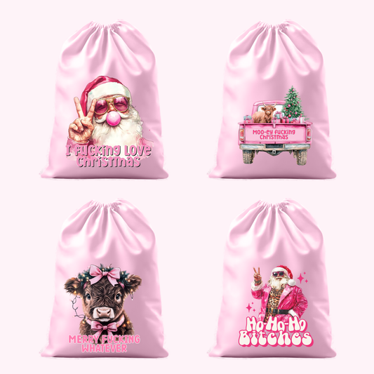 Pink Christmas Sack - 4 Different Designs